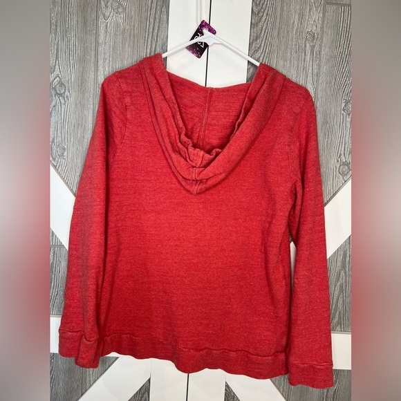 295. LOFT Red Hoodie with Cream Drawstrings Small - Picture 6 of 6